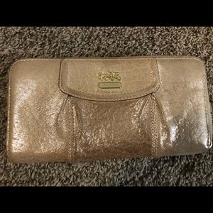 Coach Metallic Gold Large Leather Wallet